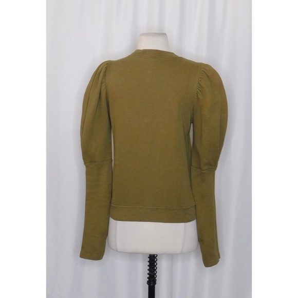ULLA JOHNSON Philo Pullover Fatigue Green Puff Sleeves Pullover Size P X-Small - Picture 10 of 15